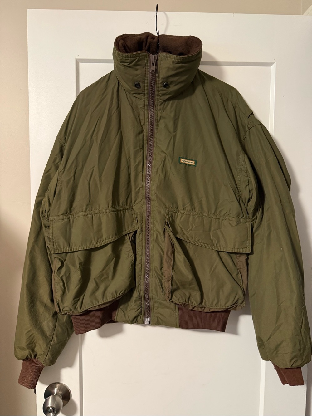Vintage Olive Green Men's Bomber Jacket